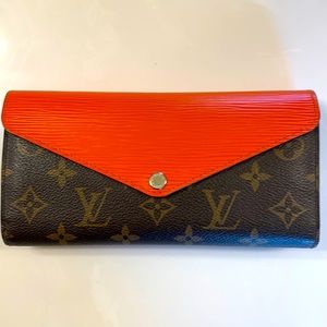 Louis Vuitton Brown / Orange Long Marie Portefeuille Lou Monogram Epi Wallet